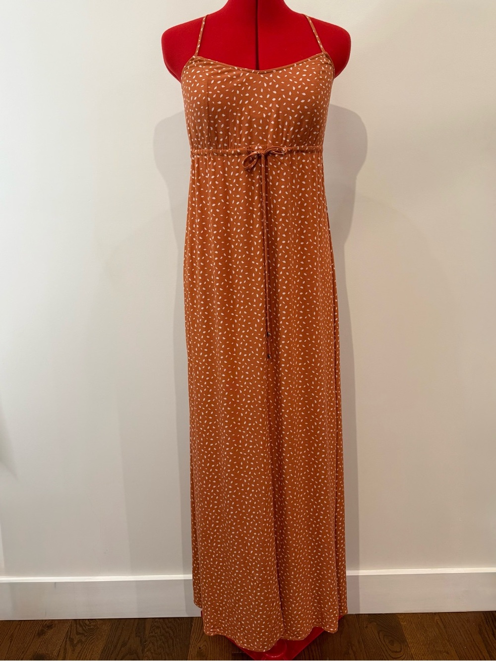 The Normal Brand Rust Spaghetti-Strap Dot Maxi Dress - XS